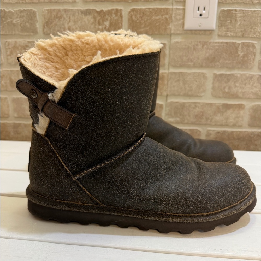 Bearpaw Women’s Margarey NeverWet Wool Blend Lined Boot Dark Brown Size 10